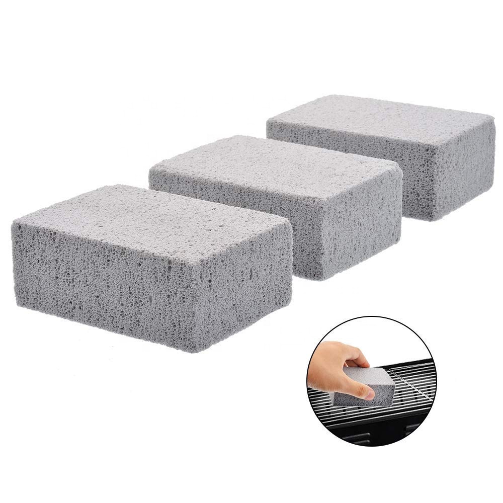 Household Foam Glass Cleaning Stone BBQ Grill Brick With Holder , Wholesale High Quality Barbecue Cleaning Grill Cleaner 