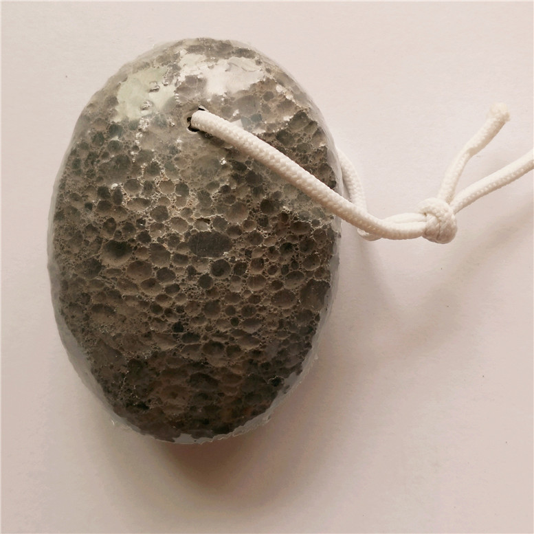 Black oval shape natural volcanic pumice stones wholesale
