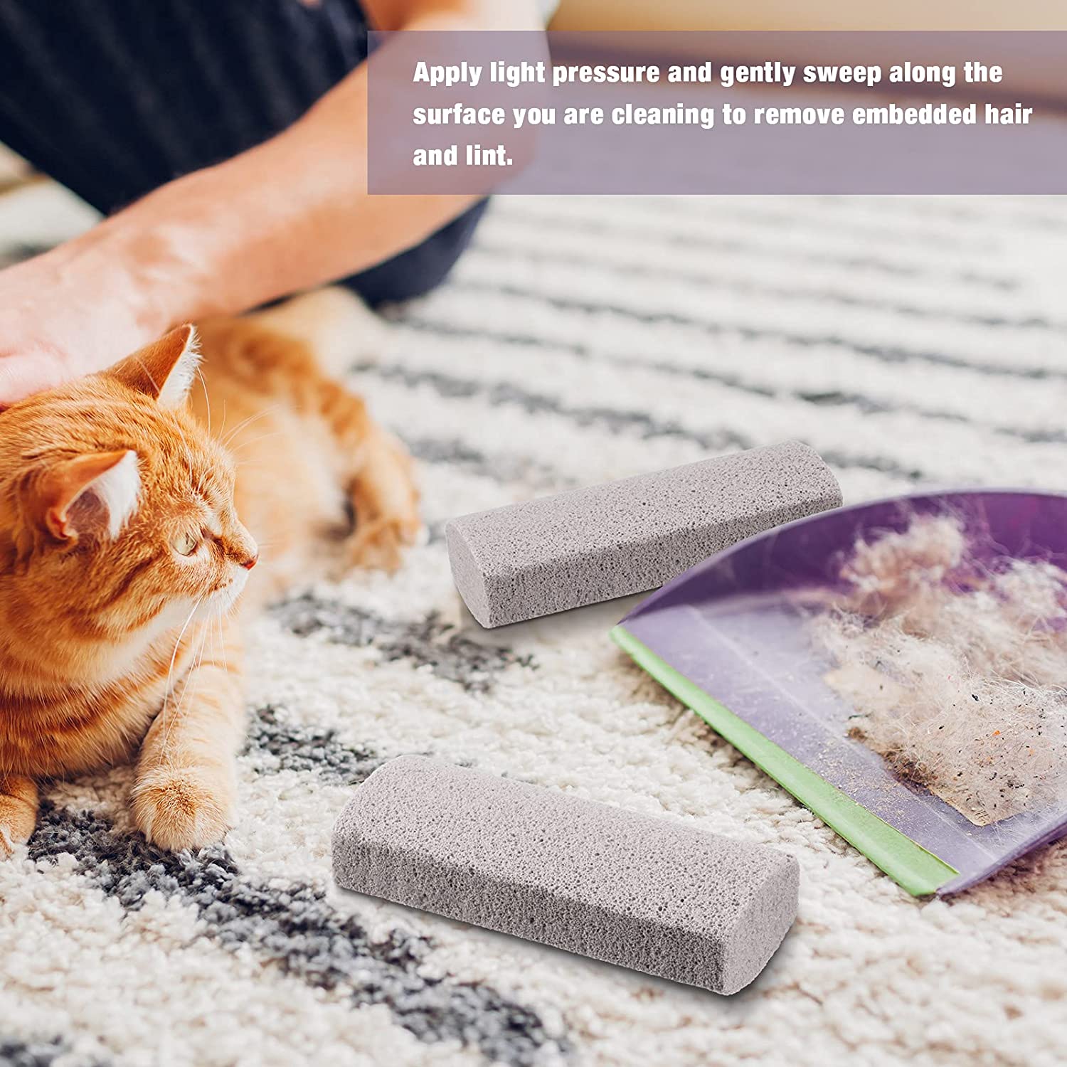 The pet hair removal grooming block, pet hair & lint remover stone