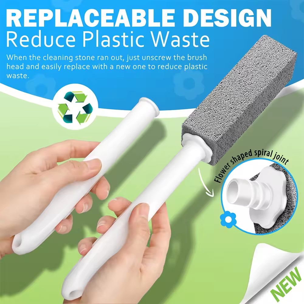 reusable handle toilet brush- pumice brush
